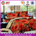 2017 Weifang In stocks 3D flower design 100% polyester 6pcs bedding sets foer africa market